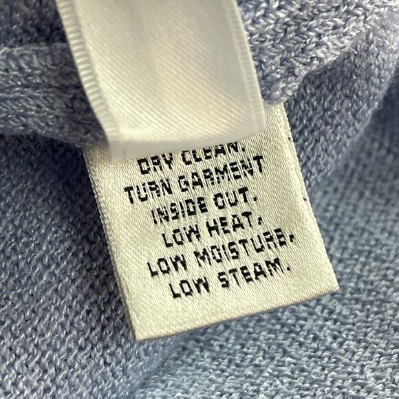 St. John Collection Sweater Dress Size 8 Light Blue White Sleeveless Wool Blend - Picture 10 of 10